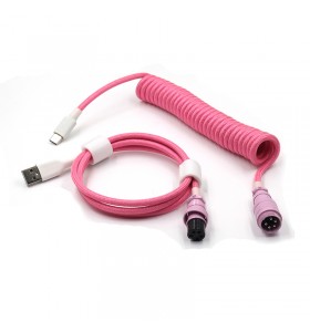 5PIN male GX16 Electroplated pink head  Aviator  to Type-c  and usb to 5pin gx16  female wire cable set 